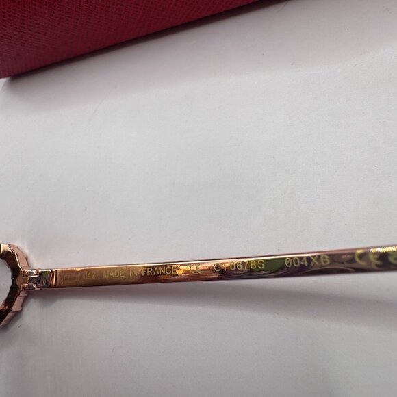 Cartier Buffs Sunglasses Triple Cross Diamond Cut Lens Pink Tint - Picture 7 of 10